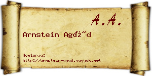 Arnstein Agád névjegykártya